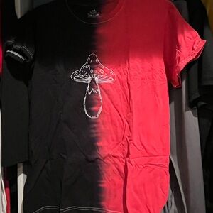 Red and Black Mushroom Graphic T-Shirt